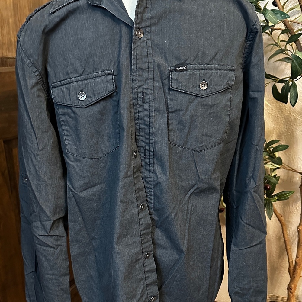 Mens Hurley Button Down Casual Dress Shirt M